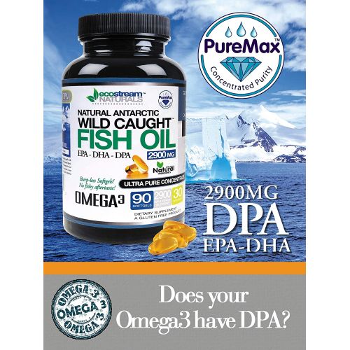  ecostream Naturals Wild Caught Omega 3 Fish Oil DPA-EPA-DHA Supplement 2,900 Milligrams
