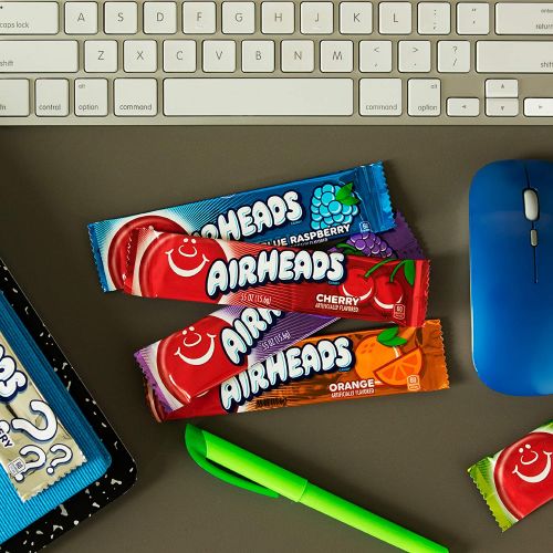  Airheads Bars, Chewy Fruit Taffy Candy, Variety Pack, Back to School for Kids, Non Melting, Party 90 Count (Packaging May Vary)