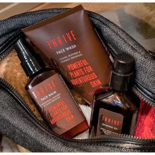  Thrive Natural Care THRIVE Natural Mens Skin Care Set (3 Piece)  Grooming Gift Set to Wash, Shave, and Moisturize Daily; Gift for Men Made in USA with Organic & Unique Natural Ingredients for Healthy