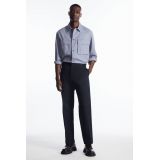 TAPERED LINEN-BLEND PANTS