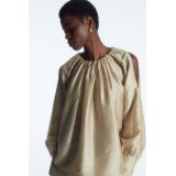 PLEATED LONG-SLEEVED BLOUSE