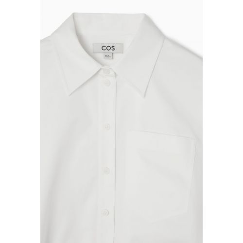 COS OVERSIZED TIE-DETAIL CROPPED SHIRT