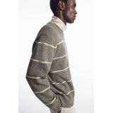 STRIPED WOOL AND YAK-BLEND SWEATER