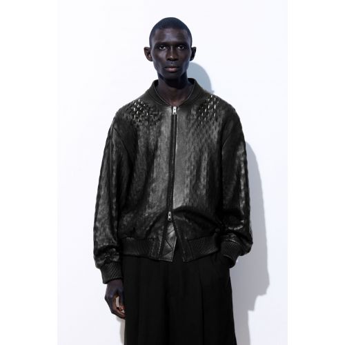 COS THE PERFORATED LEATHER BOMBER JACKET