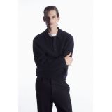 RIBBED WOOL AND CASHMERE-BLEND POLO SHIRT