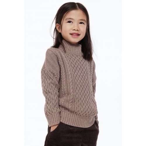 에이치앤엠 H&M Cable-knit Mock Turtleneck Sweater