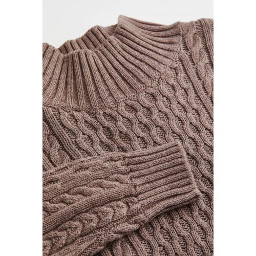 에이치앤엠 H&M Cable-knit Mock Turtleneck Sweater