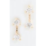 EF Collection 14k Double Solitaire Diamond Chain Studs