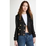 LAGENCE Billie Belted Leather Jacket