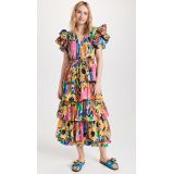 Love The Label V Neck Ruffle Maxi Dress with Belt