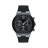 Movado Mens Stainless Steel Swiss Quartz Watch with Silicone Strap, Black, 27 (Model: 3600713)
