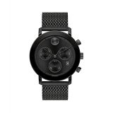 Movado Mens Bold Evolution Swiss Quartz Watch with Stainless Steel Strap, Black, 22 (Model: 3600760)