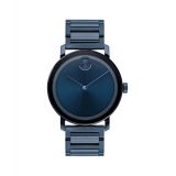 Movado Mens Swiss Quartz Watch with Stainless Steel Strap, Blue, 21 (Model: 3600510)