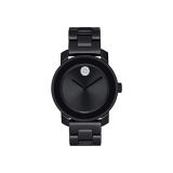 Movado Womens Bold Ceramic Watch with a Crystal-Set Dot, Black/Silver (Model: 3600535)