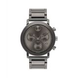Movado Mens Swiss Quartz Watch with Stainless Steel Strap, Grey, 22 (Model: 3600685)