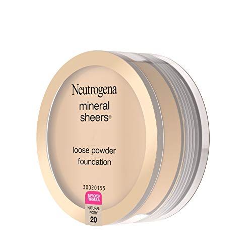  Neutrogena Mineral Sheers Lightweight Loose Powder Makeup Foundation with Vitamins A, C, & E, Sheer to Medium Buildable Coverage, Skin Tone Enhancer, Face Redness Reducer, Natural