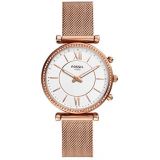 Fossil Womens Carlie Stainless Steel Hybrid Smartwatch with Activity Tracking and Smartphone Notifications