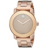 Movado Womens 3600335 Crystal-Accented Rose Gold-Tone Stainless Steel Watch