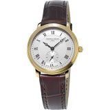 Frederique Constant Womens Slimline Stainless Steel Quartz Watch with Leather Strap, Brown, 14.05 (Model: FC-235M1S5)