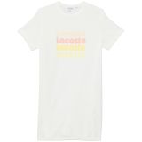 Lacoste Kids Short Sleeve Crew Neck Gradient Lacoste Writing Tee Shirt Dress (Little Kid/Toddler/Big Kid)