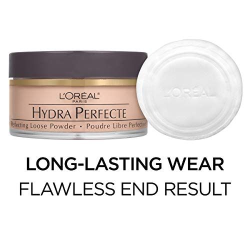  LOreal Paris Hydra Perfecte Perfecting Loose Face Powder, Minimizes Pores & Perfects Skin, Sets Makeup, Long-lasting, with Moisturizers to Nourish & Protect Skin, Translucent, 0.5