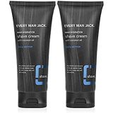 Every Man Jack Shave Cream - Shea Butter | 6.7-ounce Twin Pack - 2 Tubes Included | Naturally Derived, Parabens-free, Pthalate-free, Dye-free, and Certified Cruelty Free