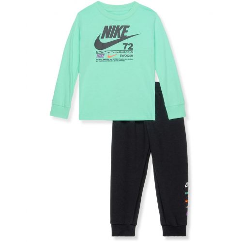 나이키 Nike Kids NSW Illuminate Long Sleeve Tee & Pants Set (Toddler)