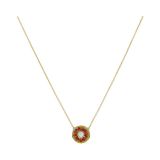 Marc Jacobs The Marbled Medallion Pendant Necklace