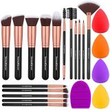 InnoGear Makeup Brushes Set, Professional Cosmetic Brush Set with 16 Makeup Brushes and Sponges and Brush Cleaner for Foundation Powder Concealers Eyeshadows Liquid Cream, Black Go