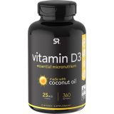 Sports Research Vitamin D3 1000iu (25mcg) Infused with Coconut Oil ~ Immune & Bone Support ~ Non-GMO Verified, Soy & Gluten Free (360 Mini Liquid Softgels)