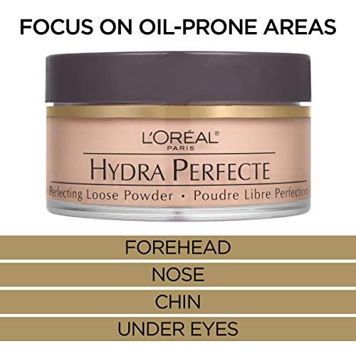  LOreal Paris Hydra Perfecte Perfecting Loose Face Powder, Minimizes Pores & Perfects Skin, Sets Makeup, Long-lasting, with Moisturizers to Nourish & Protect Skin, Translucent, 0.5