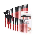 Daxstar Makeup Brushes Set, Red 32 Pcs Professional Cosmetic Makeup Brushes Kits for Eyeshadow Kabuki Powder Blending Blush Brushes Cruelty-Free Synthetic Makeup Tools with Storage Case