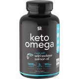 Sports Research Keto Omega Fish Oil with Wild Sockeye Salmon, Antarctic Krill Oil, Astaxanthin & Coconut MCT Oil ~ 1200mg of EPA & DHA per Serving ~ Keto Certified & Non-GMO Verified (120 softgels
