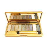 UIFCB Glitter Eyeshadow Palette,9 Colors Sparkle Shimmer Eye Shadow Highly Pigmented Long Lasting Makeup Set Gold (Type 3)