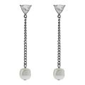 Karl Lagerfeld Paris Stone Pearl Chain Linear Earrings