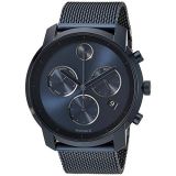 Movado Mens BOLD Thin Blue PVD Watch with a Flat Dot Sunray Dial, Blue (Model 3600403)