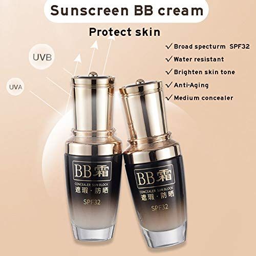  MOMO QUEEN Sunscreen BB Cream with SPF32 Tinted Moisturizers Luquid Foundation Medium Color High Coverage Face Tone for All Skin Types Anti-Aging Makeup CC (02 Natural beige)