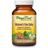 MegaFood Womens One Daily - Multivitamin with Iron, B, C & D Vitamins, Folate & More - Non-GMO, Gluten-Free, Vegetarian & Made Without Dairy and Soy - 36 Tabs