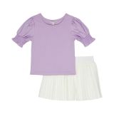HABITUAL girl Puff Sleeve Skirt Set (Toddler)