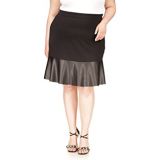 MICHAEL Michael Kors Plus Size Ponte Leather Mix Skirt