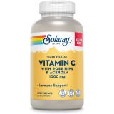 SOLARAY Vitamin C 1000mg Timed Release Capsules with Rose Hips & Acerola Bioflavonoids, Two-Stage for High Absorption & All Day Immune Function Support (275 Count (Pack of 1))