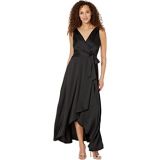 DKNY Sleeveless Double V Faux Wrap Gown