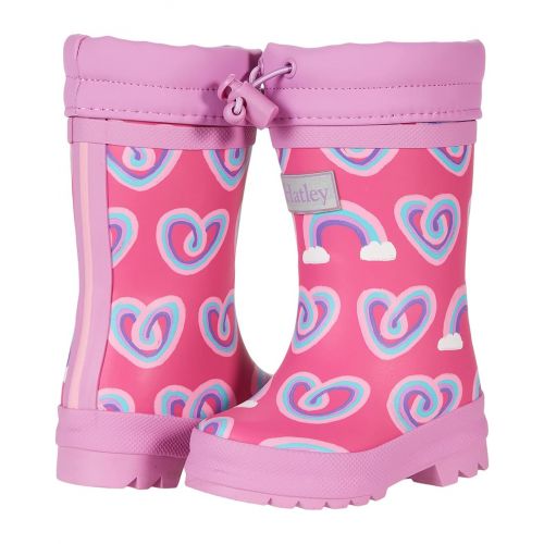 해틀리 Hatley Kids Twisty Rainbow Hearts Sherpa Lined Rain Boots (Toddleru002FLittle Kid)