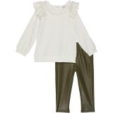 HABITUAL girl Ruffle Sleeve Pullover Set (Toddler)