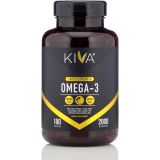 Kiva Omega 3 Fish Oil (180 Softgels), Triple Strength, High EPA, DHA - No Fishy Burps, Superior Triglyceride Form, Non-GMO, Heavy Metal and PCBs Tested