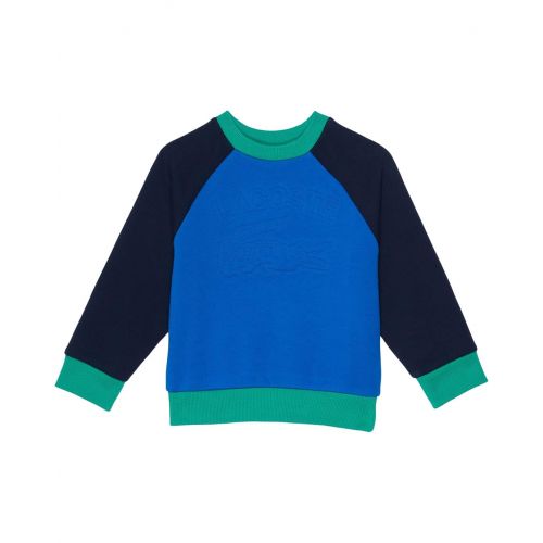 라코스테 Color-Block Crew Neck Sweatshirt (Toddler/Little Kids/Big Kids)
