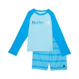 Hurley Kids UPF 50+ Long Sleeve T-Shirt & Swim Trunks Two-Piece Set (Little Kids)