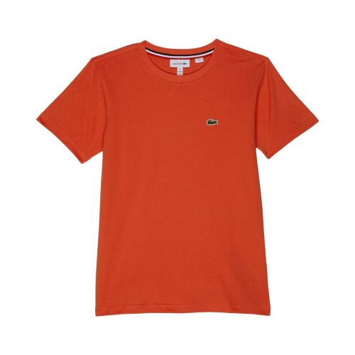 라코스테 Lacoste Kids Short Sleeve Solid Crew T-Shirt (Big Kids)