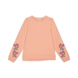 PEEK Rose Embroidered Sleeve Sweatshirt (Toddleru002FLittle Kidsu002FBig Kids)