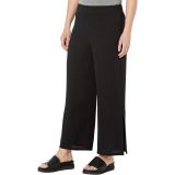 Eileen Fisher Petite Straight Ankle Pants with High Slit in Silk Georgette Crepe